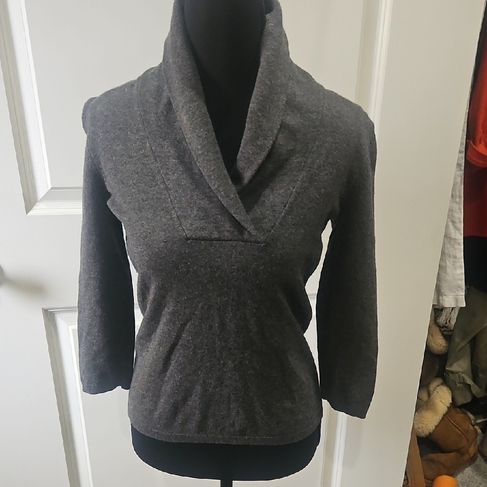 Talbots Charcoal Cowl Neck Sweater